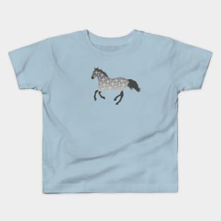 Winter Snowflake Dapple Gray Horse Kids T-Shirt